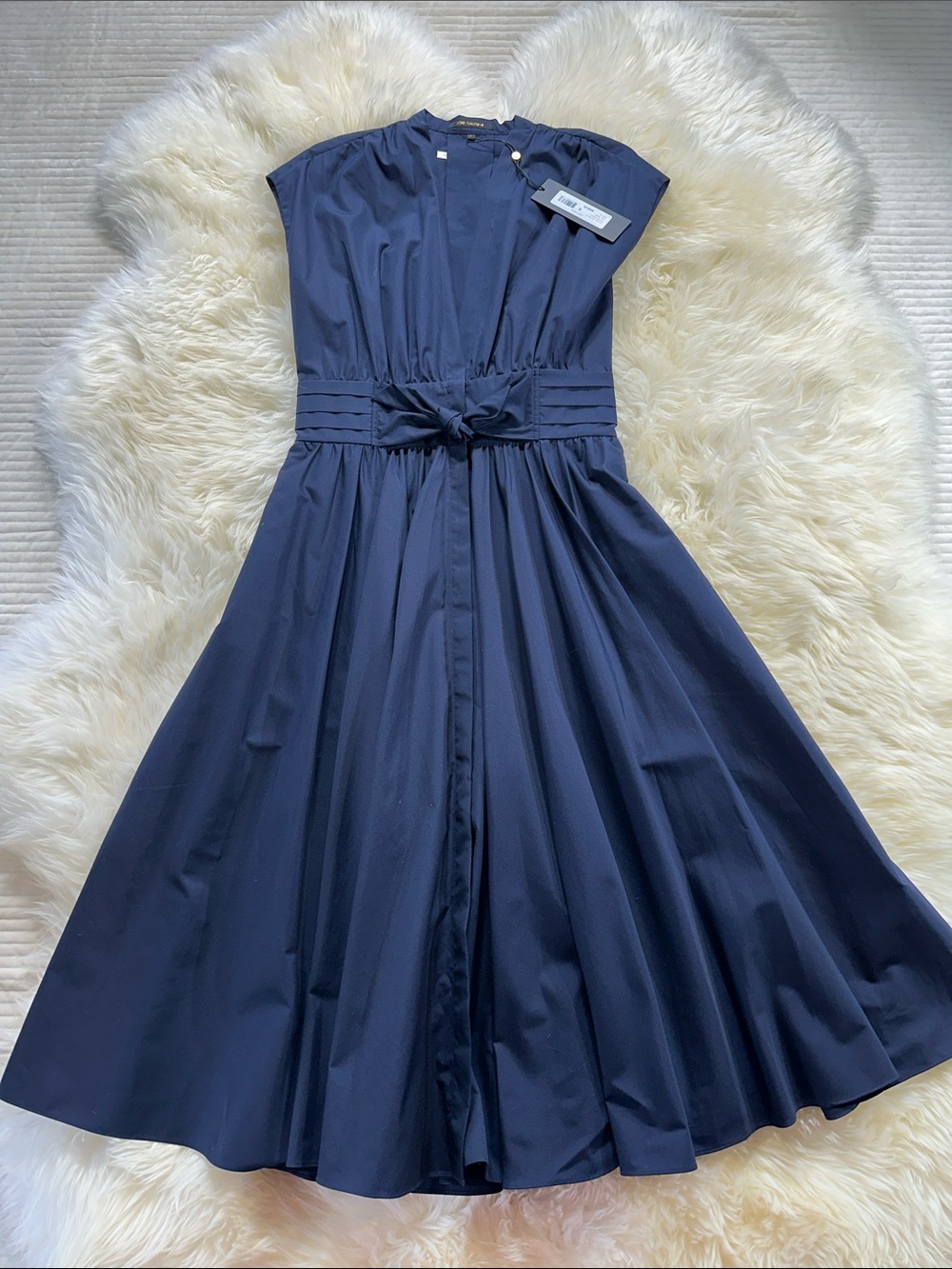 Kobi Halperin Navy Kiera Dress with Front Tie